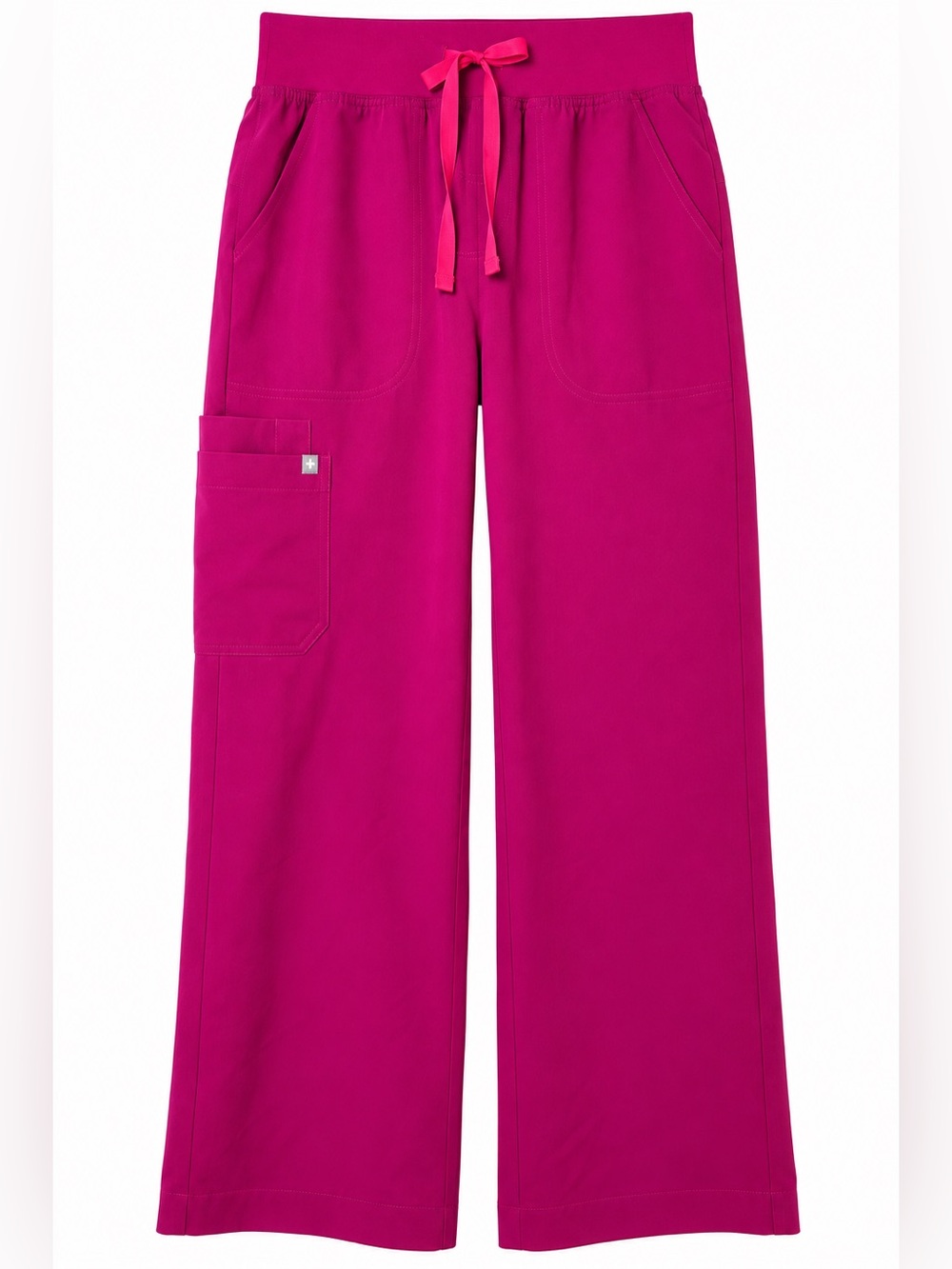 NWT FIGS Isabel High Waisted Wide Leg Scrub Pants Magenta Berry Barbiecore M
